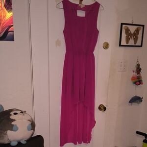 Cotton Candy | Magenta Sleeveless High-Low Dress